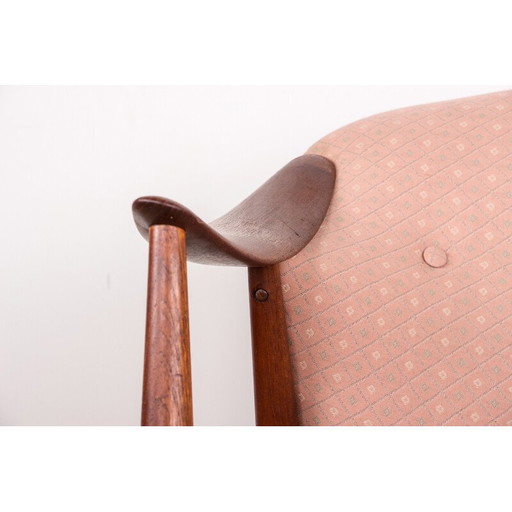 Paire de fauteuils vintage en teck et tissu Tyrol conçus par Gerhard Berg pour Westnofa, Norvège 1960