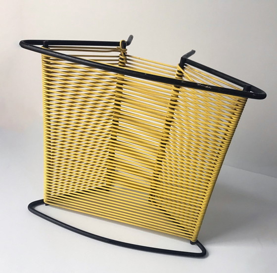 Image 1 of Rangement Vinyles Vintage • Support 33T/45T • Métal Laqué • Scoubidou • 1950-1960