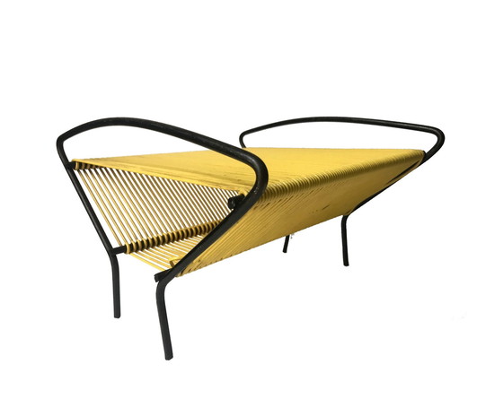 Image 1 of Rangement Vinyles Vintage • Support 33T/45T • Métal Laqué • Scoubidou • 1950-1960