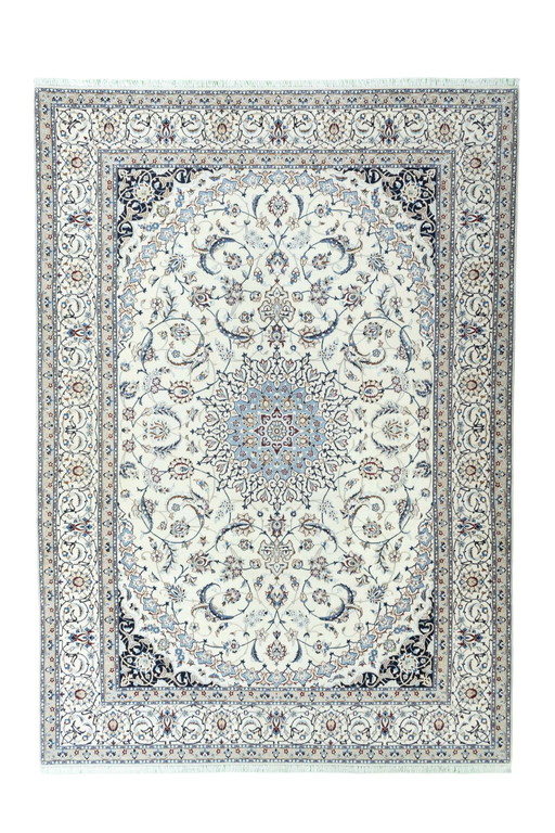 Tapis persan noué à la main Naïn 9La avec soie - 366 X 260 Cm