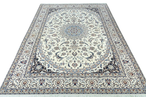 Tapis persan noué à la main Naïn 9La avec soie - 366 X 260 Cm