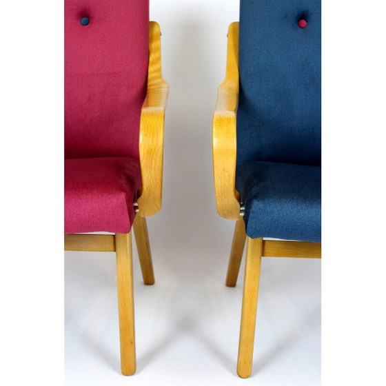 Image 1 of Paire de fauteuils vintage en bois de hêtre par Jaroslav Smidek pour TON, République tchèque 1960