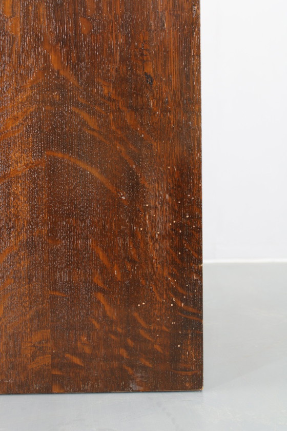 Image 1 of Armoire de bureau à rideau en bois des années 1950