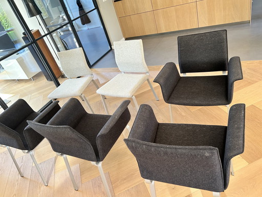 6x Cor Fino Chaises de salle à manger anthracite et gris clair