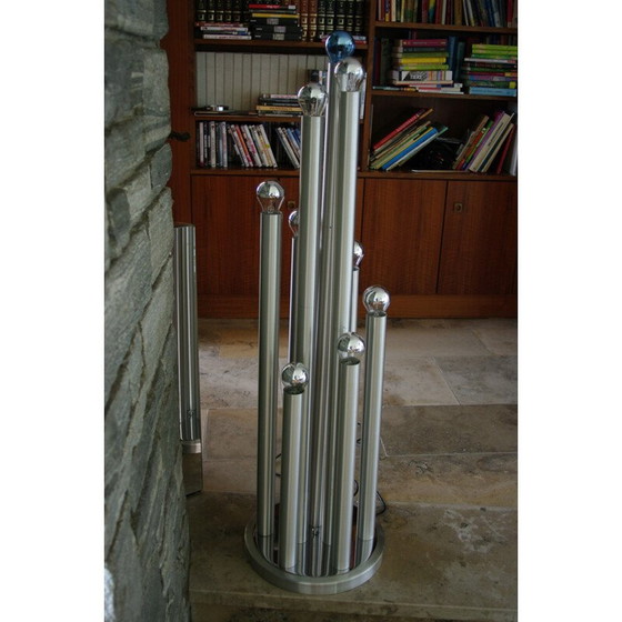 Image 1 of Lampadaire vintage en aluminium brossé, 1970