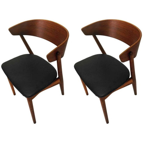 Image 1 of Paire de chaises de salle à manger vintage en teck et chêne par Helge Sibast du Danemark 1960