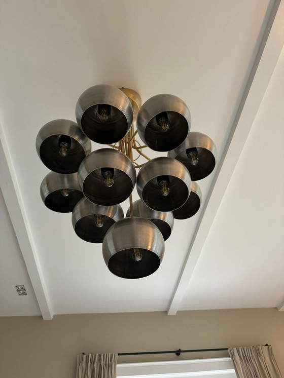 Image 1 of Lampe en nickel avec détails en laiton