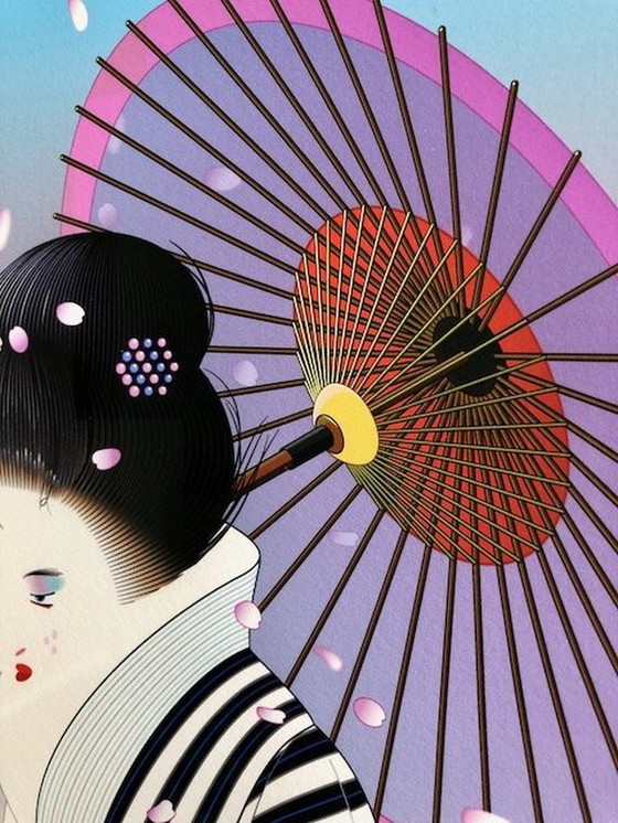 Image 1 of Geisha japonaise avec parasol