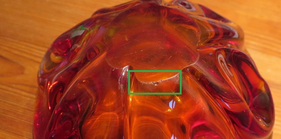 Image 1 of Verre Ambre Mid Century Centre de table Bol Vintage