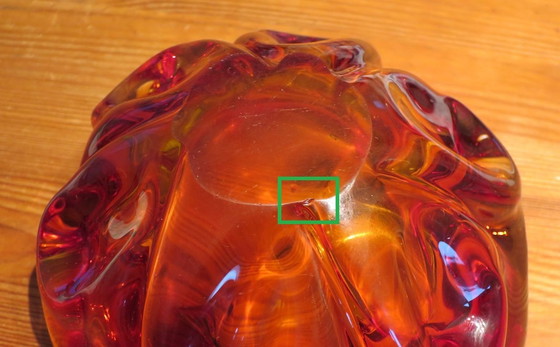 Image 1 of Verre Ambre Mid Century Centre de table Bol Vintage