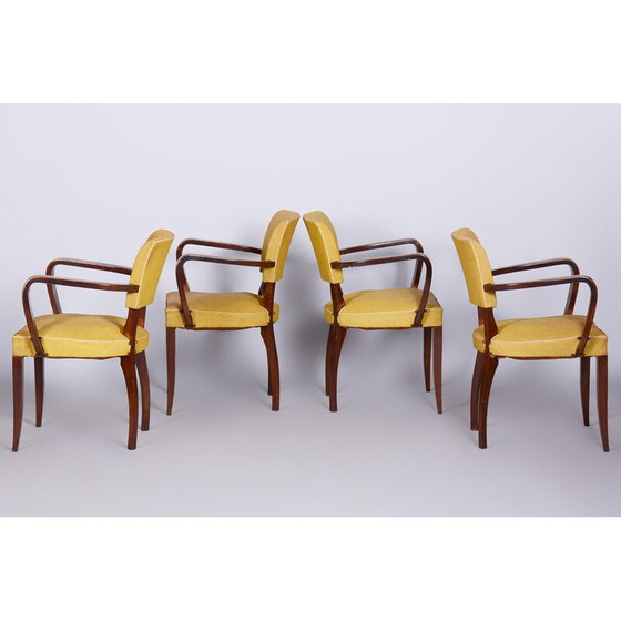 Image 1 of Ensemble de 4 chaises Art déco françaises vintage par l'architecte Jules Leleu, années 1930