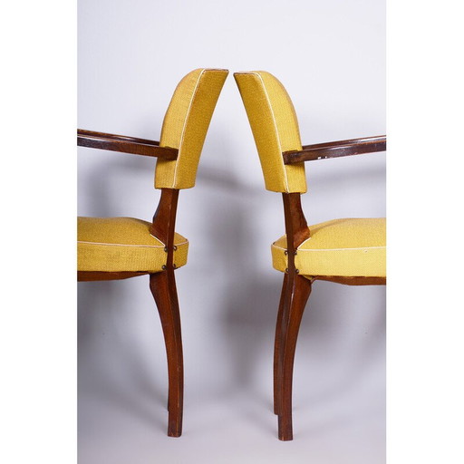 Ensemble de 4 chaises Art déco françaises vintage par l'architecte Jules Leleu, années 1930