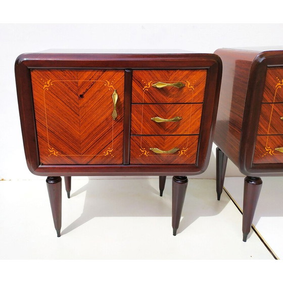 Image 1 of Paire de tables de nuit vintage en teck par Paolo Buffa, années 1940