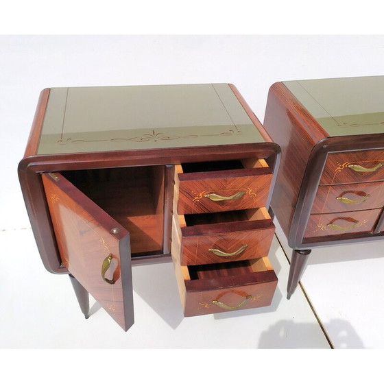 Image 1 of Paire de tables de nuit vintage en teck par Paolo Buffa, années 1940