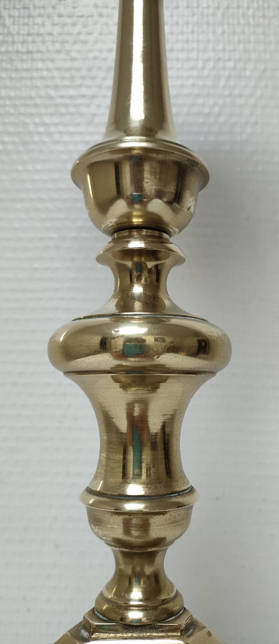 Image 1 of Lampe Bronze Doré Tripode Début Xxème H.50 Cm