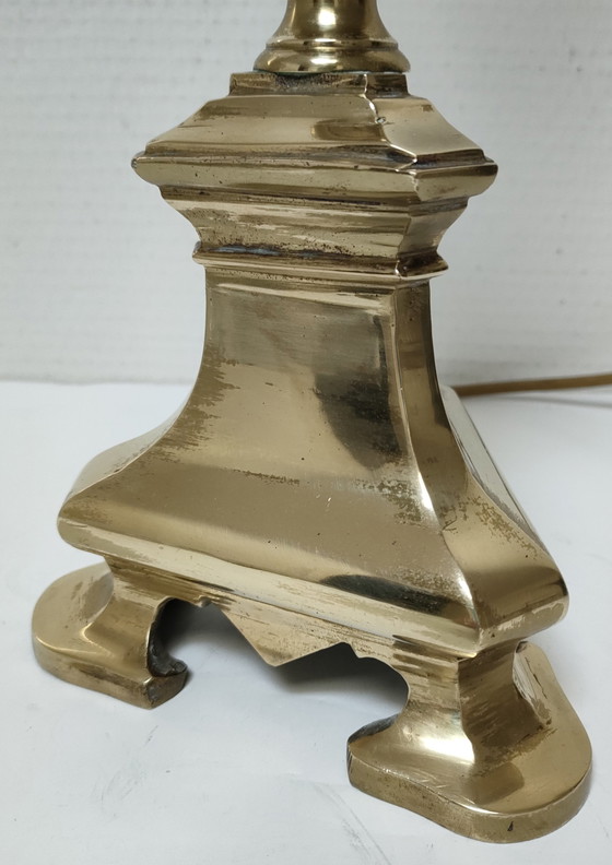 Image 1 of Lampe Bronze Doré Tripode Début Xxème H.50 Cm