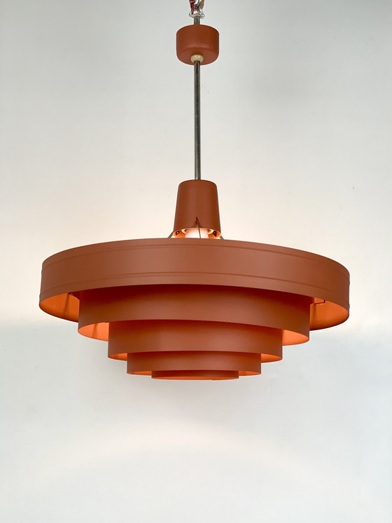 Image 1 of Suspension Vintage En Métal Des Années 1960 – Design Orange