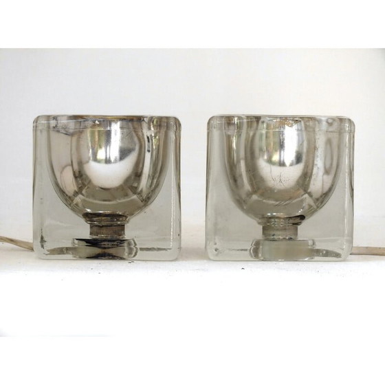 Image 1 of Paire de lampes de table en verre vintage pour Peill et Putzler, Allemagne, années 1970