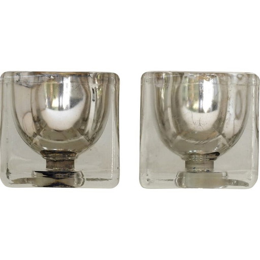 Paire de lampes de table en verre vintage pour Peill et Putzler, Allemagne, années 1970