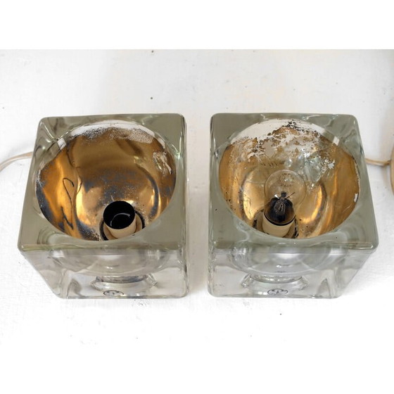 Image 1 of Paire de lampes de table en verre vintage pour Peill et Putzler, Allemagne, années 1970