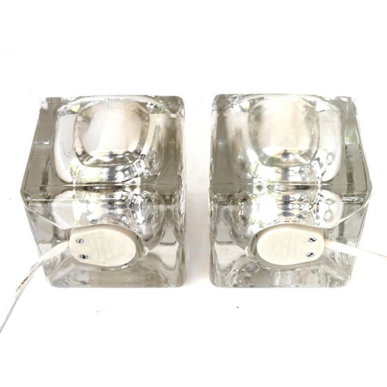 Image 1 of Paire de lampes de table en verre vintage pour Peill et Putzler, Allemagne, années 1970