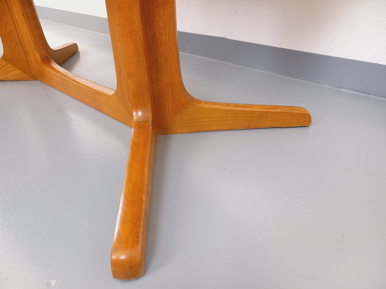 Image 1 of Table À Manger Ovale Baumann Vintage Des Années 60 70 En Bois D’Orme Clair Avec 2 Rallonges