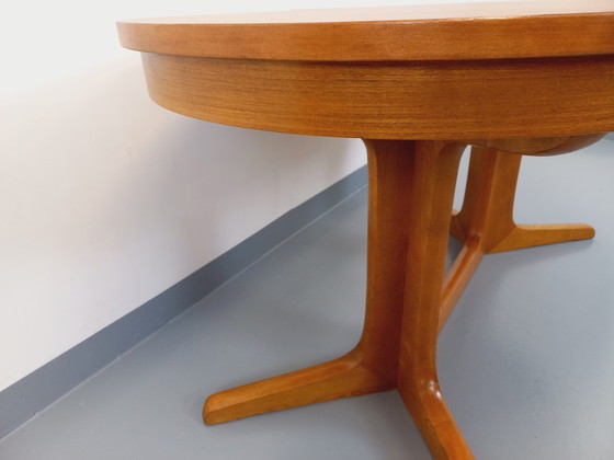 Image 1 of Table À Manger Ovale Baumann Vintage Des Années 60 70 En Bois D’Orme Clair Avec 2 Rallonges
