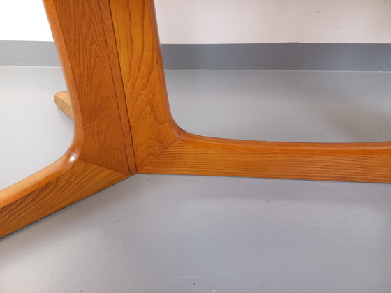 Image 1 of Table À Manger Ovale Baumann Vintage Des Années 60 70 En Bois D’Orme Clair Avec 2 Rallonges