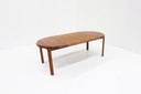 Vintage Danish Round Extendable Dining Table Teak