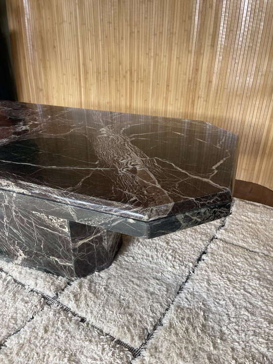 Image 1 of Table basse / table à café vintage en marbre Rosso Levanto