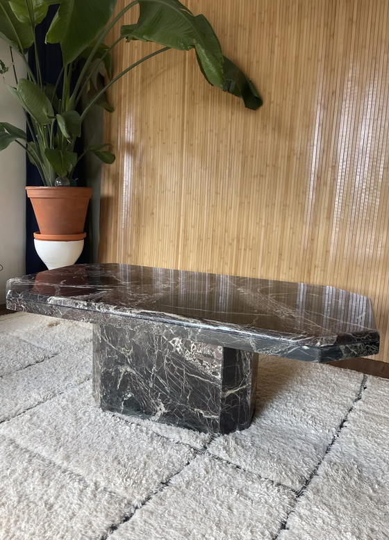 Image 1 of Table basse / table à café vintage en marbre Rosso Levanto