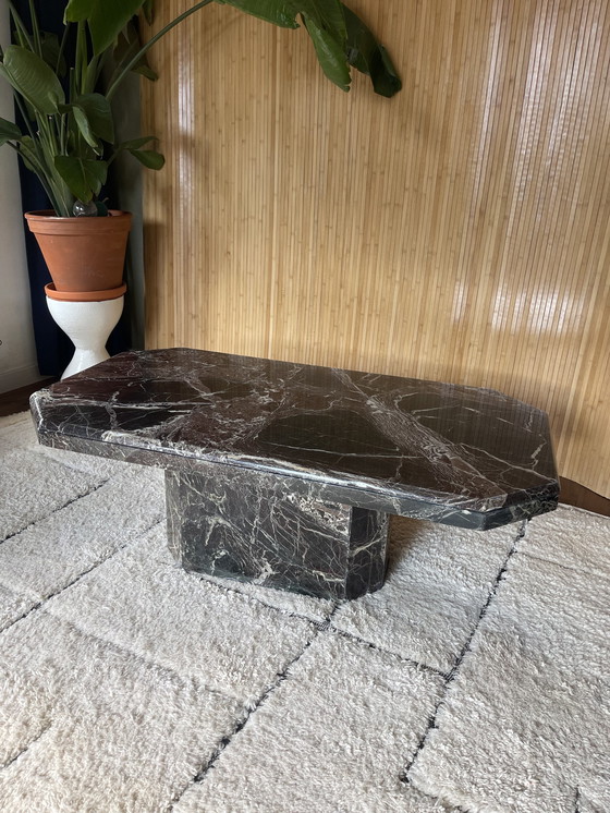 Image 1 of Table basse / table à café vintage en marbre Rosso Levanto