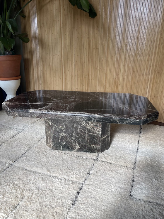 Image 1 of Table basse / table à café vintage en marbre Rosso Levanto