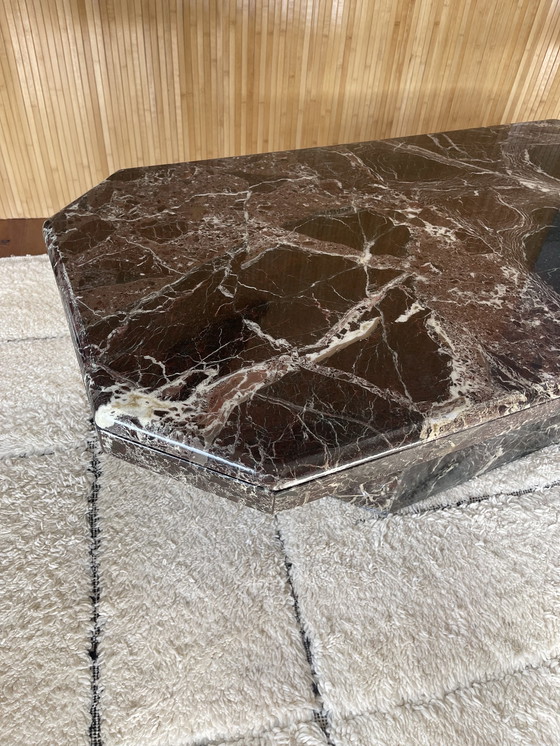 Image 1 of Table basse / table à café vintage en marbre Rosso Levanto