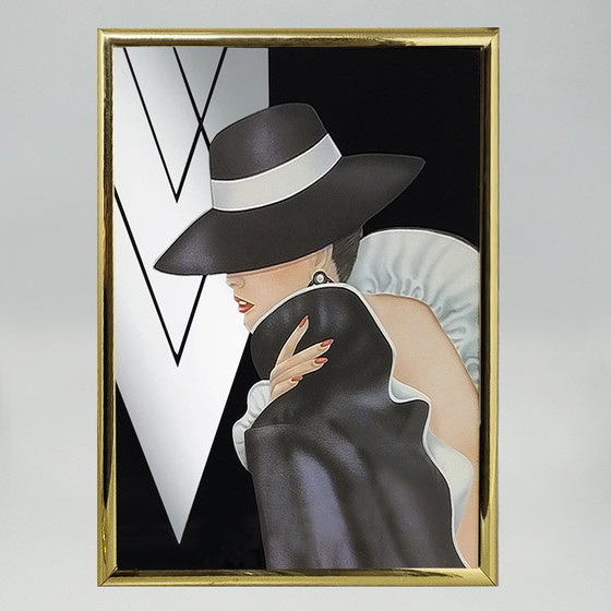 Image 1 of 980S Paire de tirages encadrés "Glam Girl" par Ferraro.