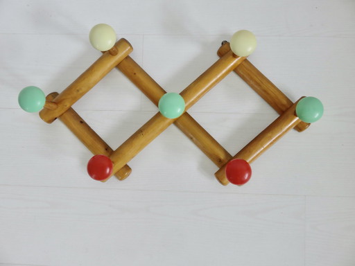 Porte Manteau Accordéon Boules Couleur Années 60