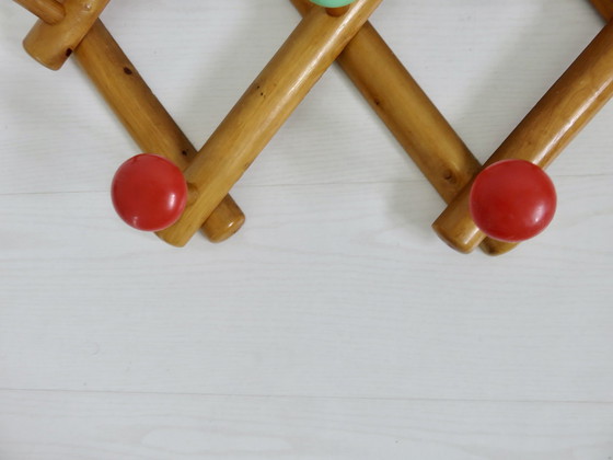 Image 1 of Porte Manteau Accordéon Boules Couleur Années 60