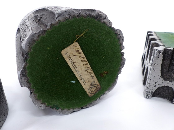 Image 1 of Set De Fumeur Brutaliste En Aluminium Casper Studioguss 1970
