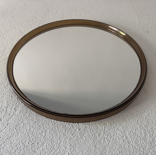 Miroir Rond Gilac Plastique Fumé Années 70