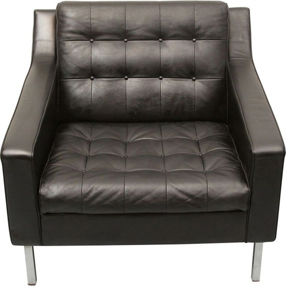 Image 1 of Fauteuil club vintage en cuir noir, 1960