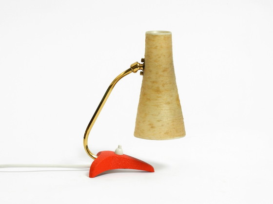 Image 1 of Magnifique petite lampe de table en forme de patte d'oie avec abat-jour en fibre de verre, Mid Century Modern By Cosack