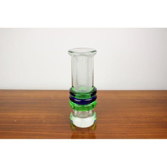 Image 1 of Vase vintage en verre d'art par Pavel Jezek pour Skrdlovice Glassworks, 1975s