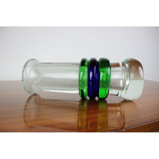 Image 1 of Vase vintage en verre d'art par Pavel Jezek pour Skrdlovice Glassworks, 1975s