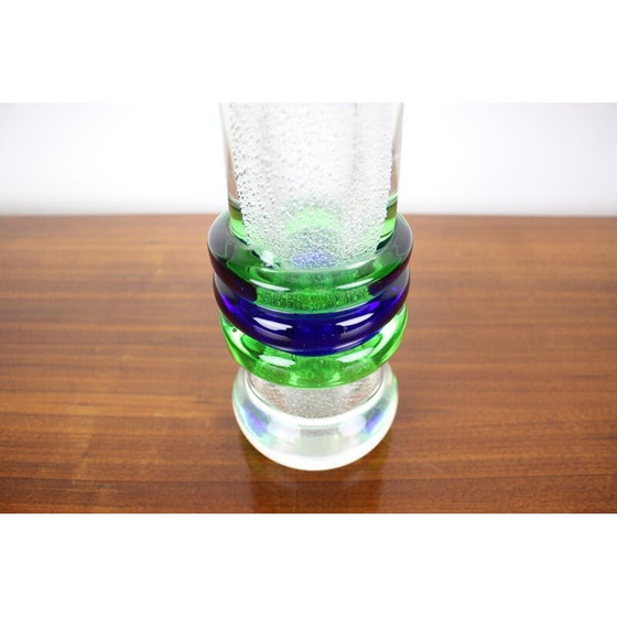 Image 1 of Vase vintage en verre d'art par Pavel Jezek pour Skrdlovice Glassworks, 1975s