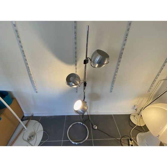 Image 1 of Lampadaire vintage chromé eye ball de Goffredo Reggiani, 1970