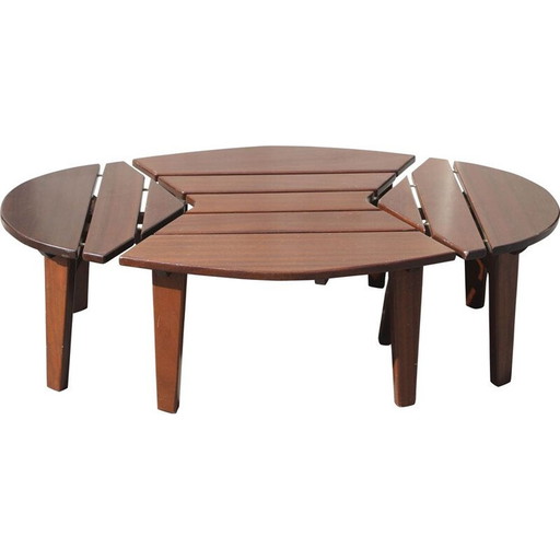 Table basse vintage en teck, Italie 1970