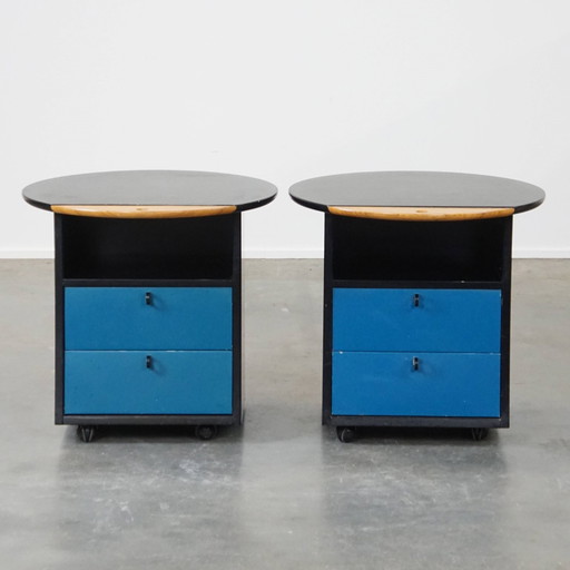 2 X Table de chevet design par Umberto Asnago pour Giorgetti On Wheels