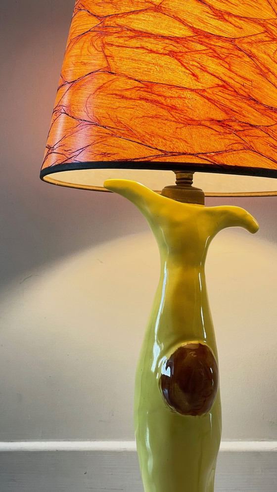 Image 1 of Lampe Céramique Artisanale Signée Vintage