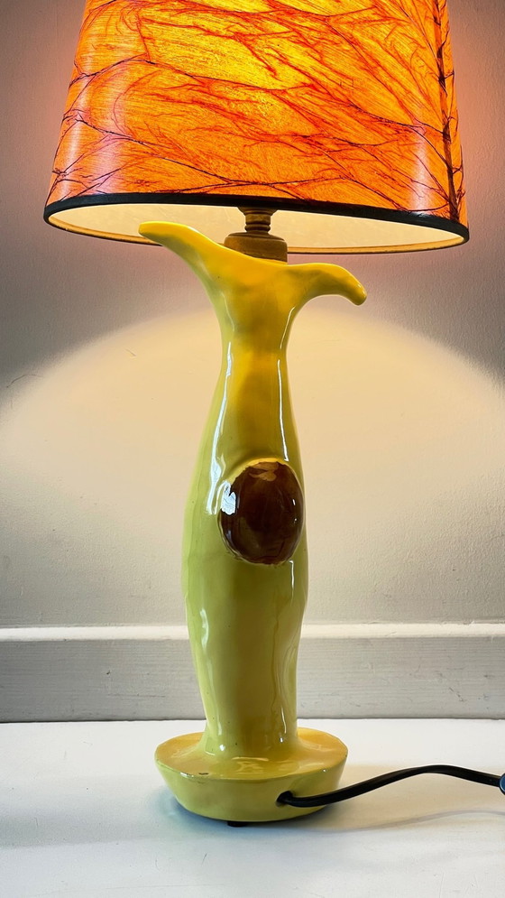 Image 1 of Lampe Céramique Artisanale Signée Vintage