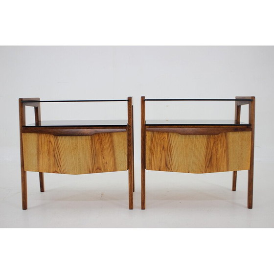 Image 1 of Paire de tables de nuit vintage, Tchécoslovaquie années 1960